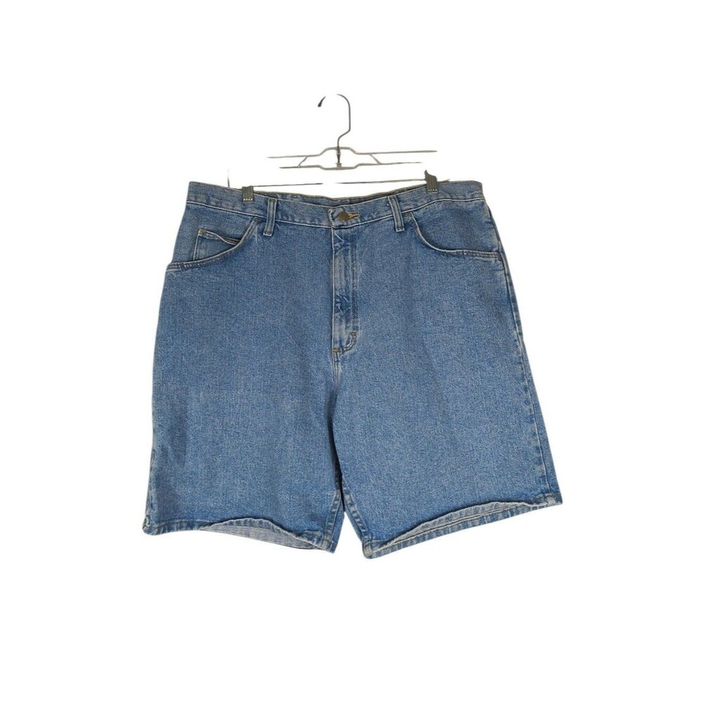 Wrangler Jean Shorts Mens 38 Classic Light Blue Denim Jorts Cotton 5 Pockets